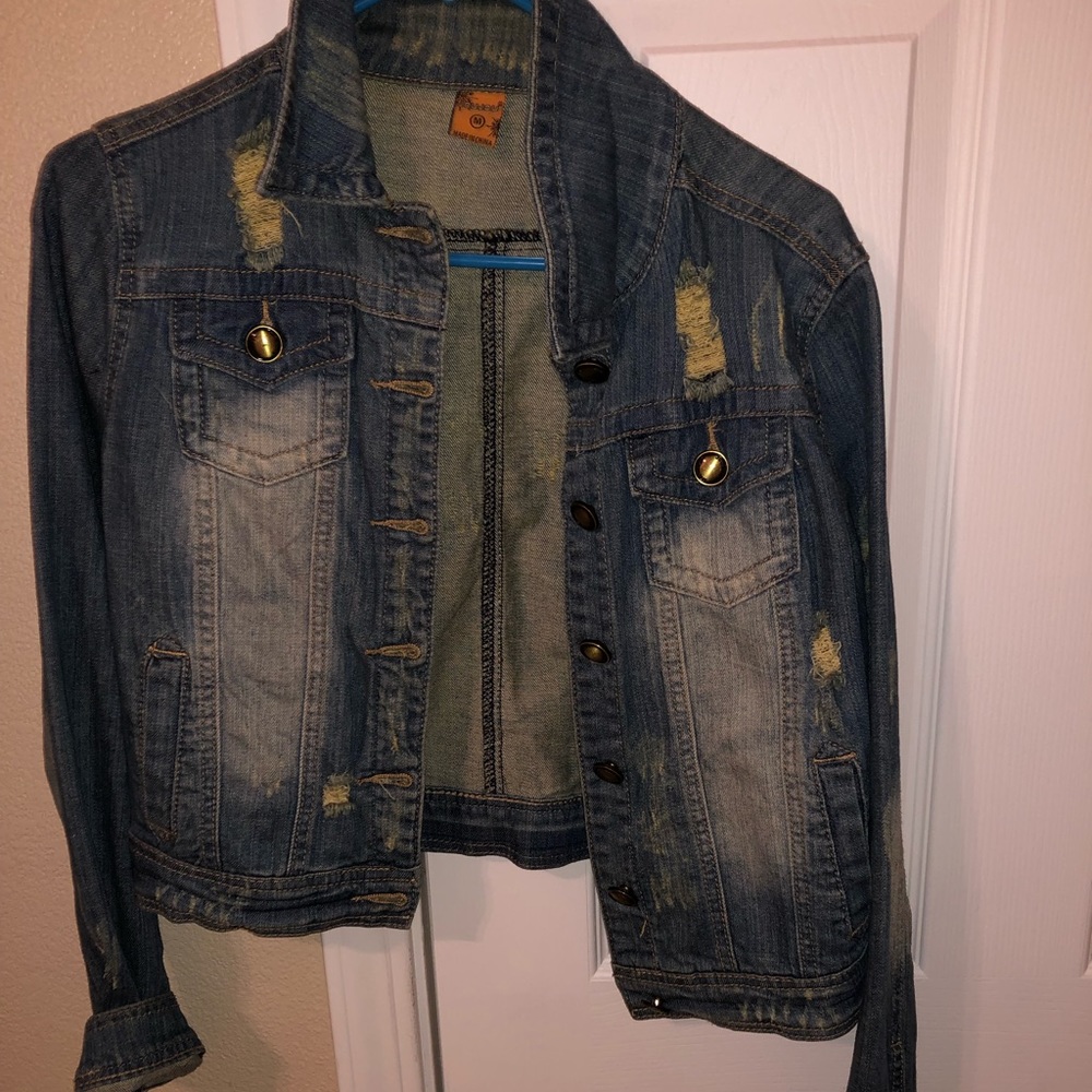 medium wash denim jacket